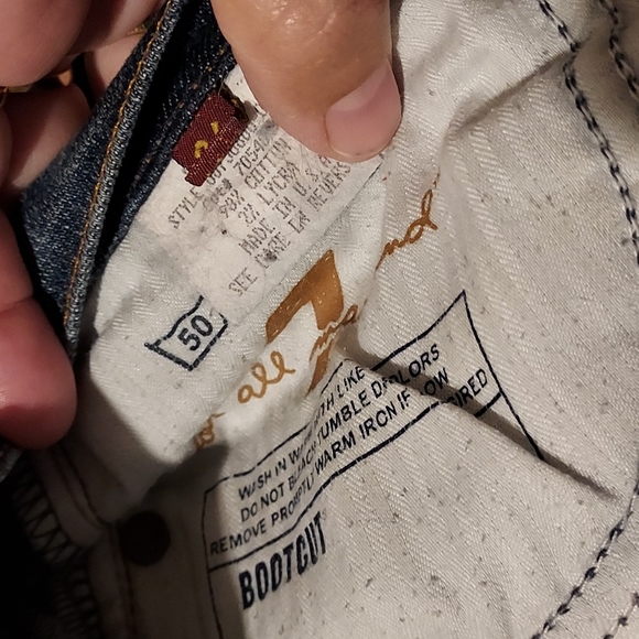 Women's Size 6 7 For All Mankind Washed Distressed Flare Jeans - Picture 4 of 15